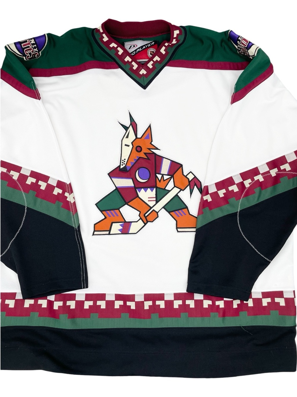Vintage 90s Phoenix Coyotes NHL Pro Player White Jersey Size XXL Hockey Kachina